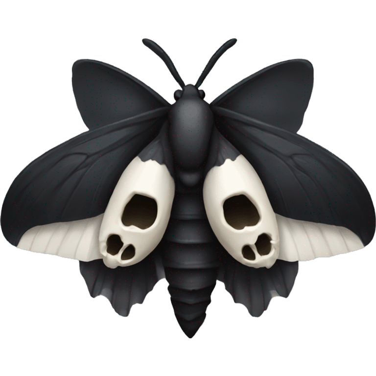 Black moth with a skull emoji