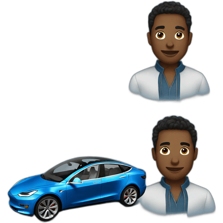 Blue tesla emoji