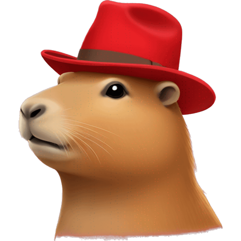 Capybara in a red hat emoji