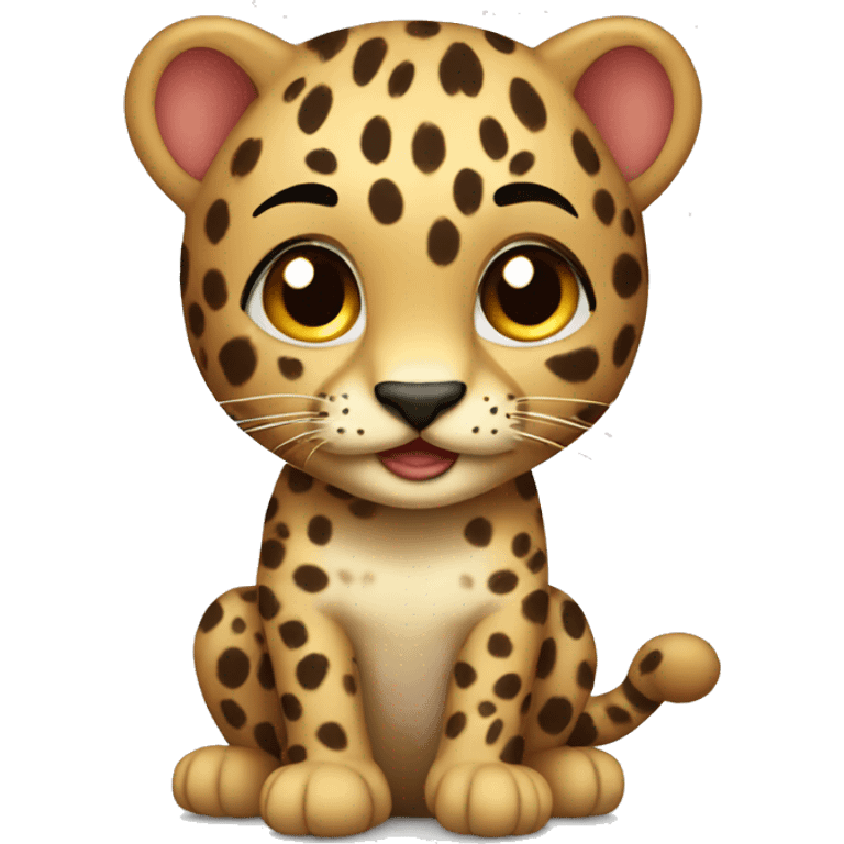 An adorable leopard emoji