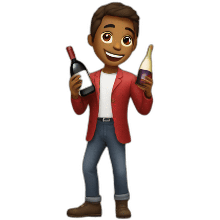 Animateur avec du vins rouge emoji