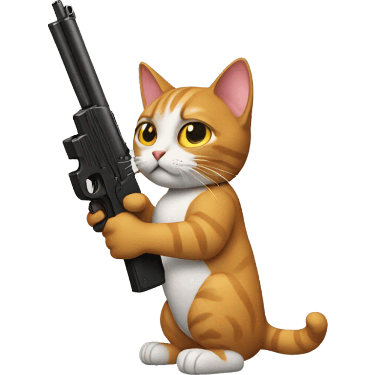 Cat with a gun emoji