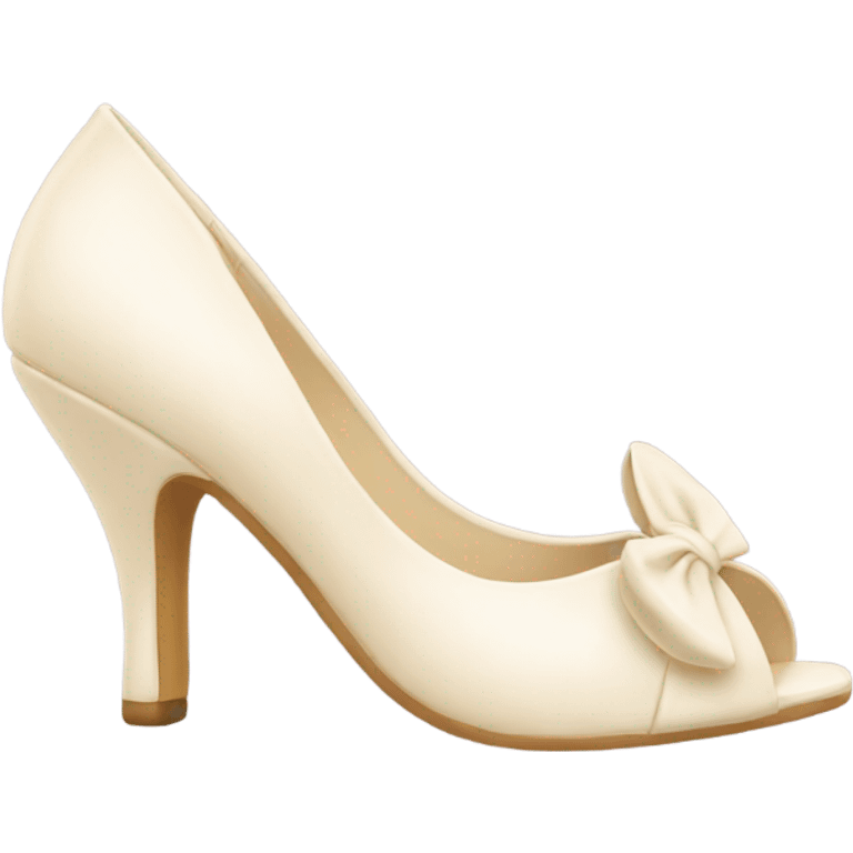 Cream Heels with bow emoji