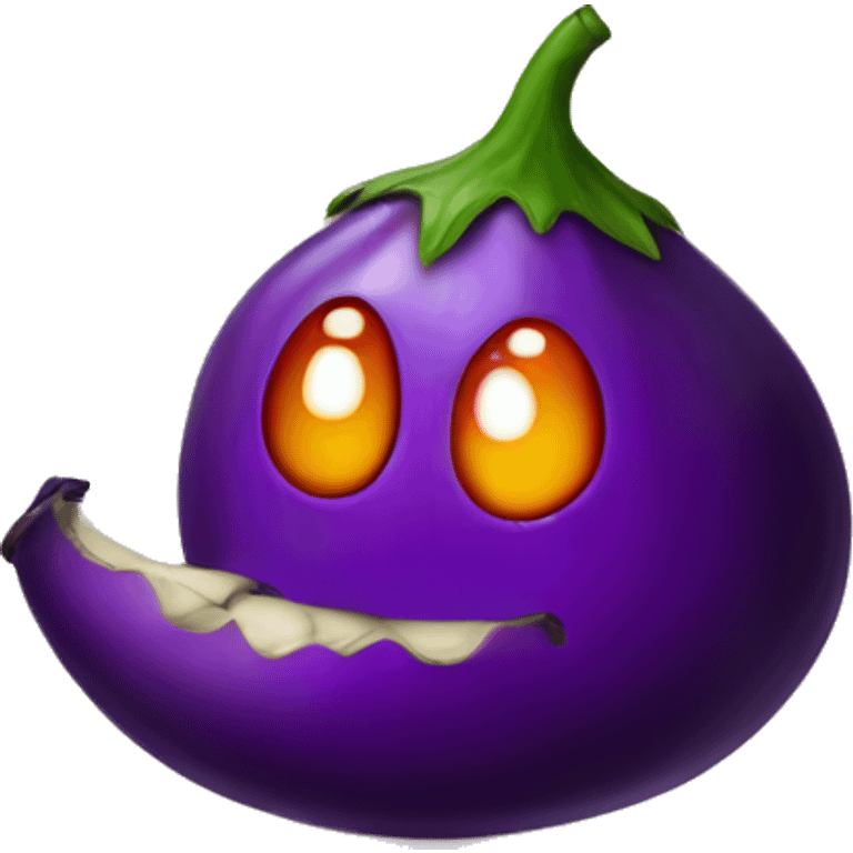 eggplant emoji fused with devil emoji emoji