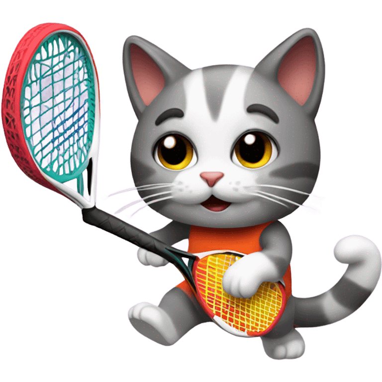 Cat playing padel emoji