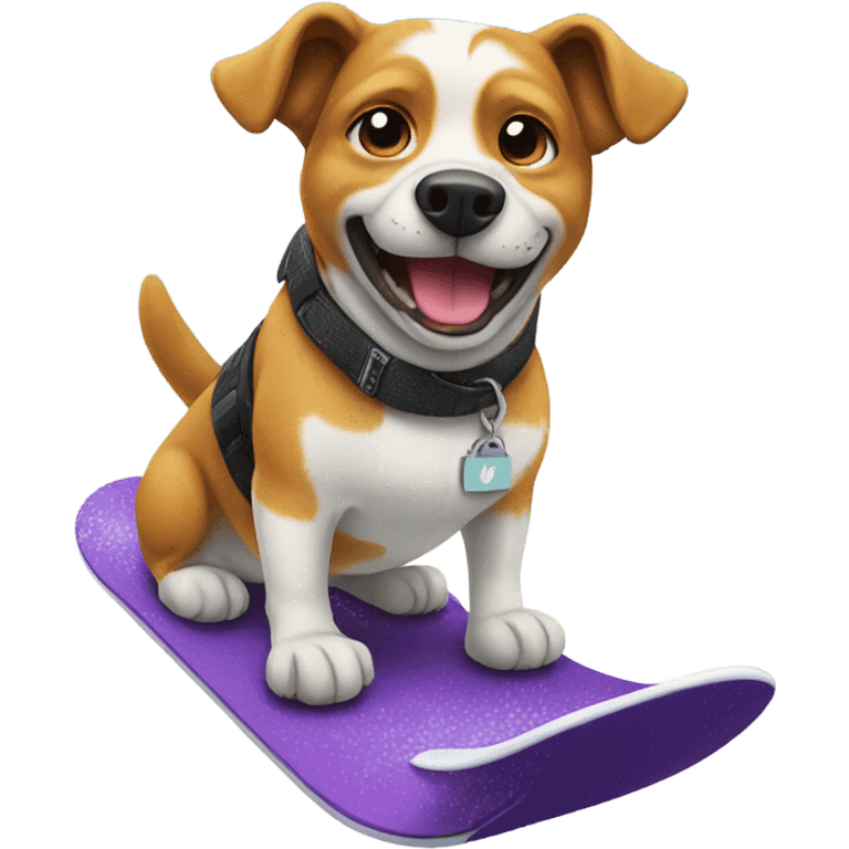 Dog snowboarding emoji