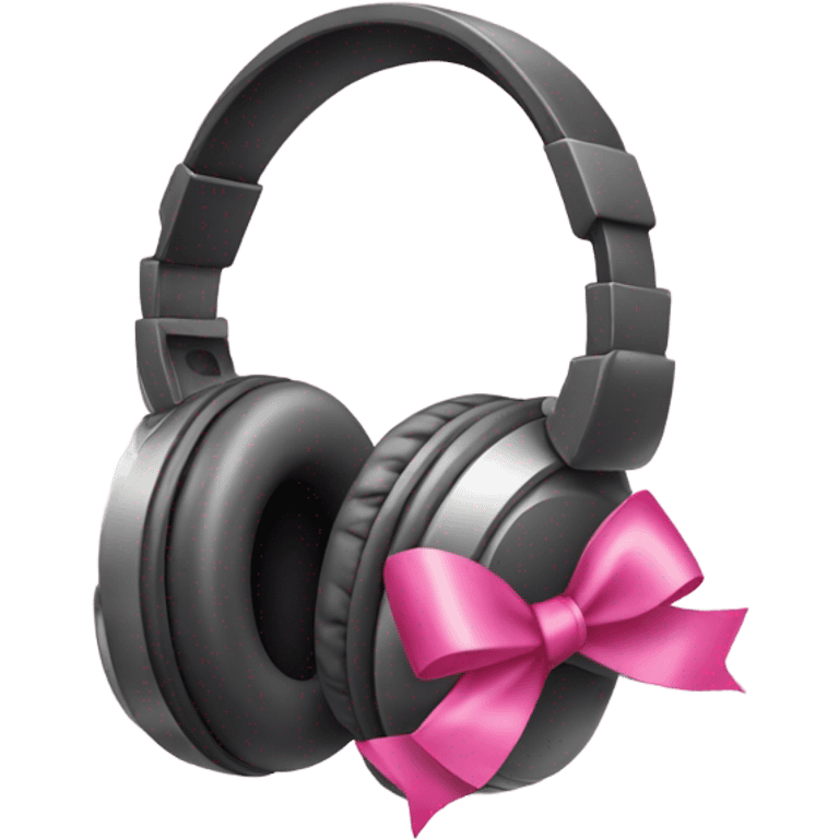 headphones with pink bow emoji