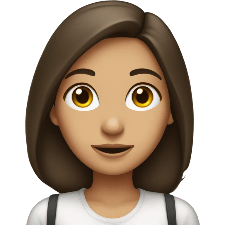 Brunette girl calm after finishing organizing  emoji