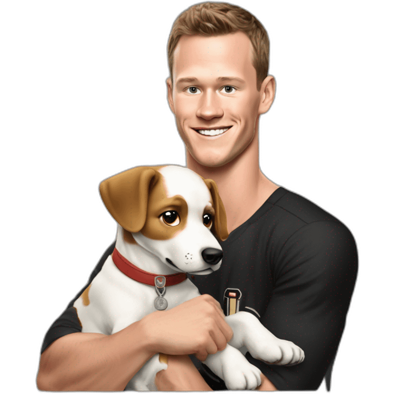 Jonathan Toews playing with a puppy emoji