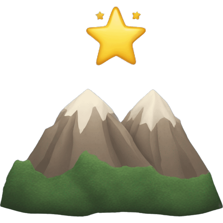 Mountain with three stars above it emoji