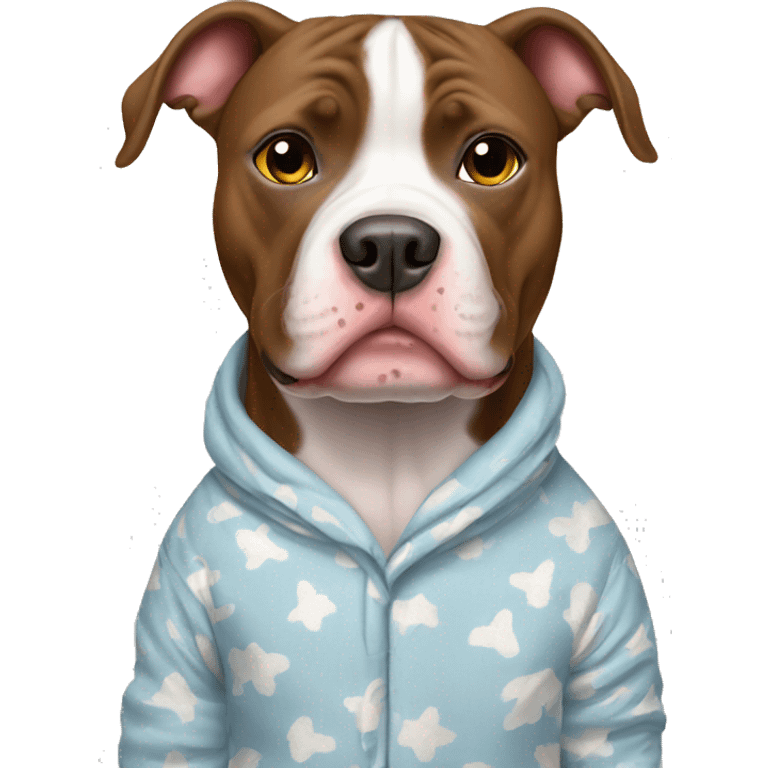 pitbull wearing pajamas emoji