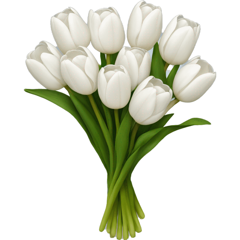 white tulip bouquet  emoji