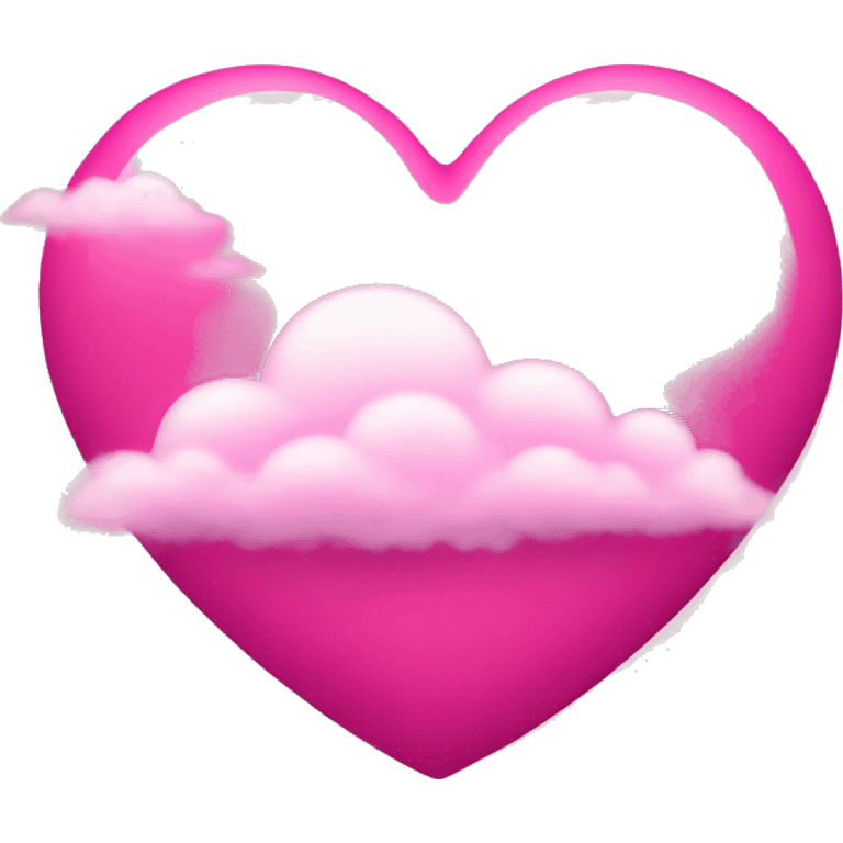 Pink heart with pink clouds emoji