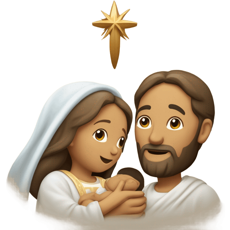 Nativité de jésus avec Marie et joseph emoji