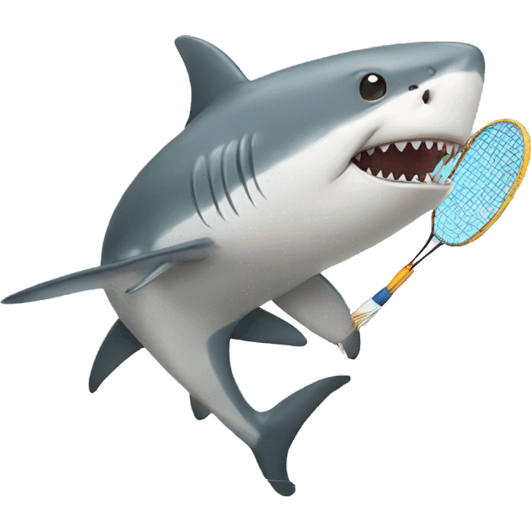 shark playing badminton emoji