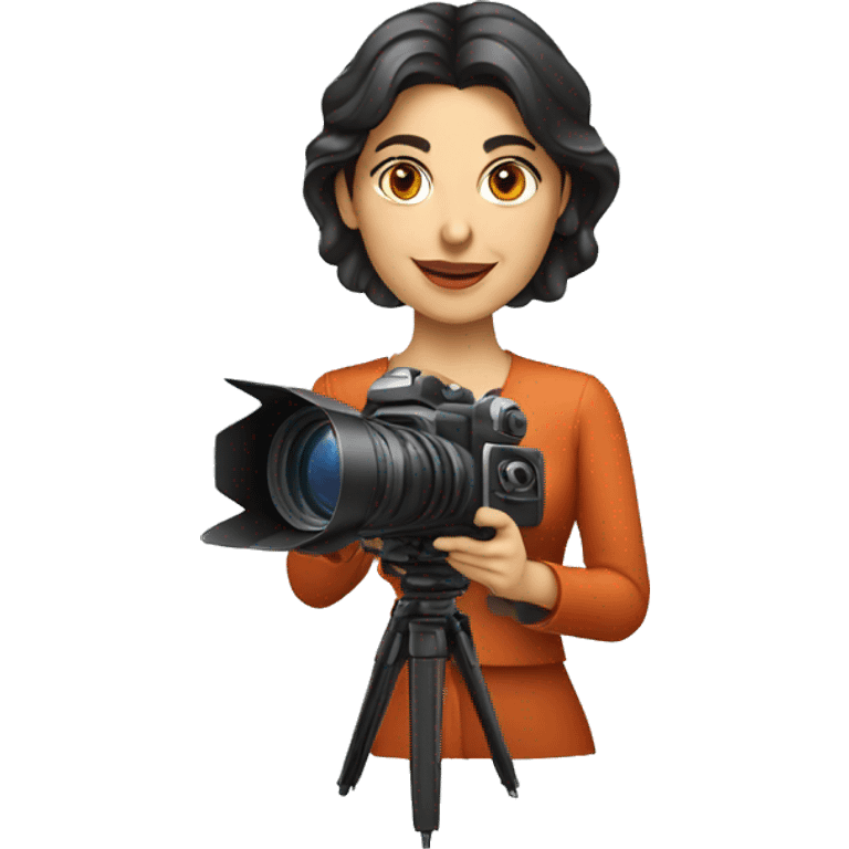 Armenian female casting director holding a cinema camera emoji