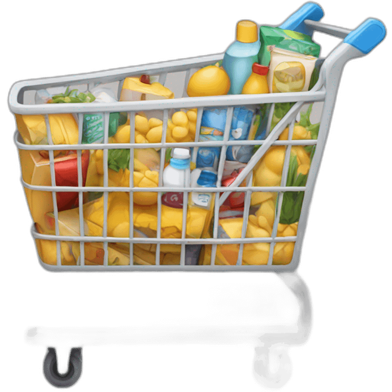 shopping cart with a lot of products inside emoji