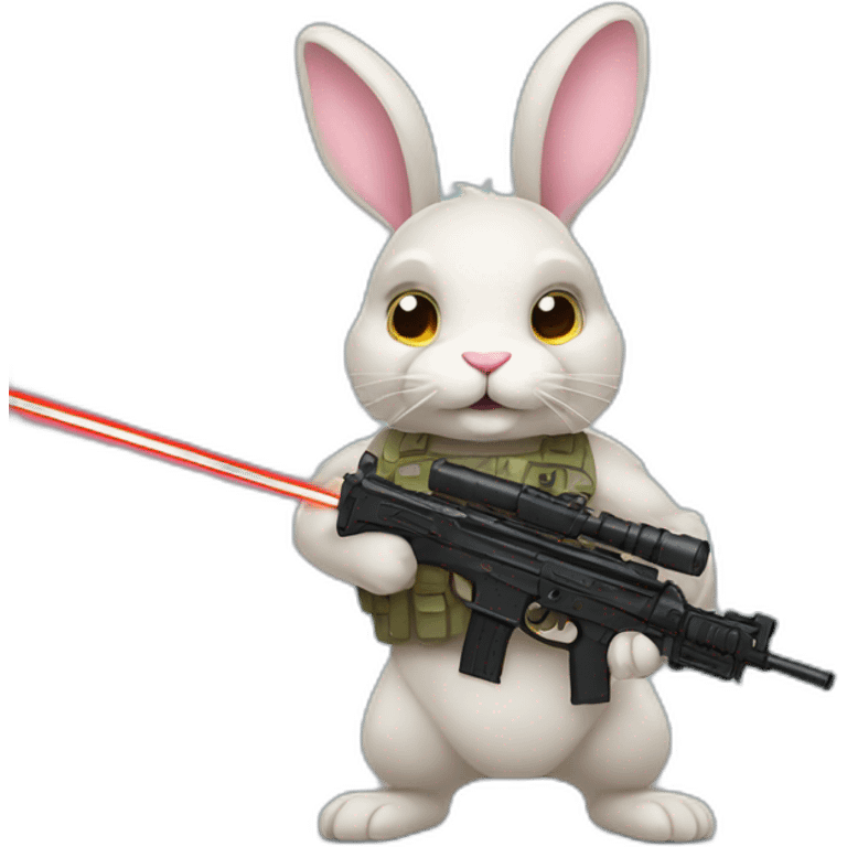 bunny with laser weapon emoji