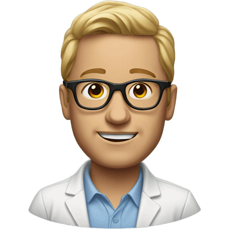 realistic portrait of a Marty with glasses emoji