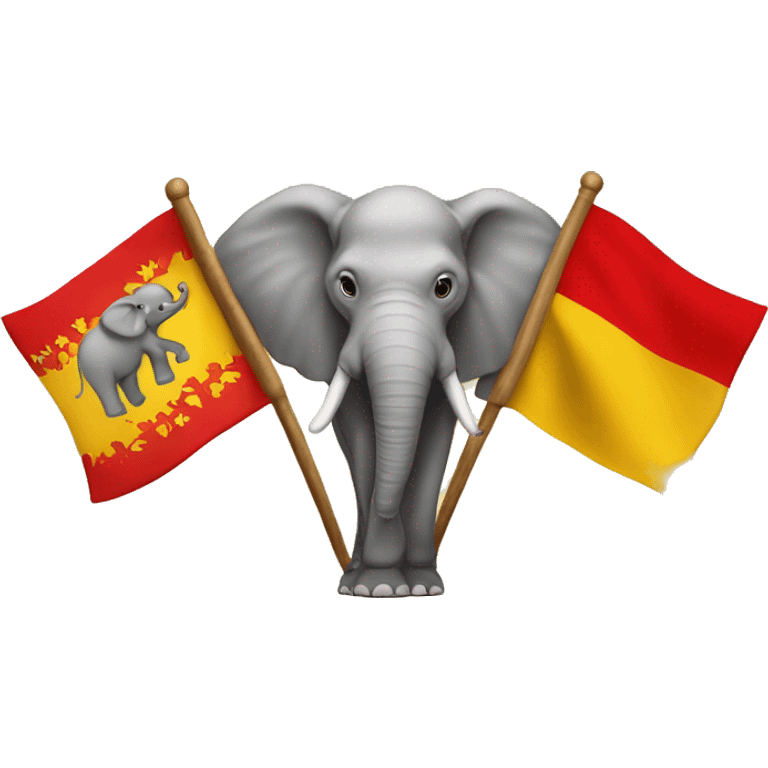 Top red and middle yellow and lat red ...flag with midfle have two elephant and vagai flwrs emoji