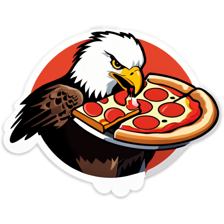 Eagle eating pizza emoji