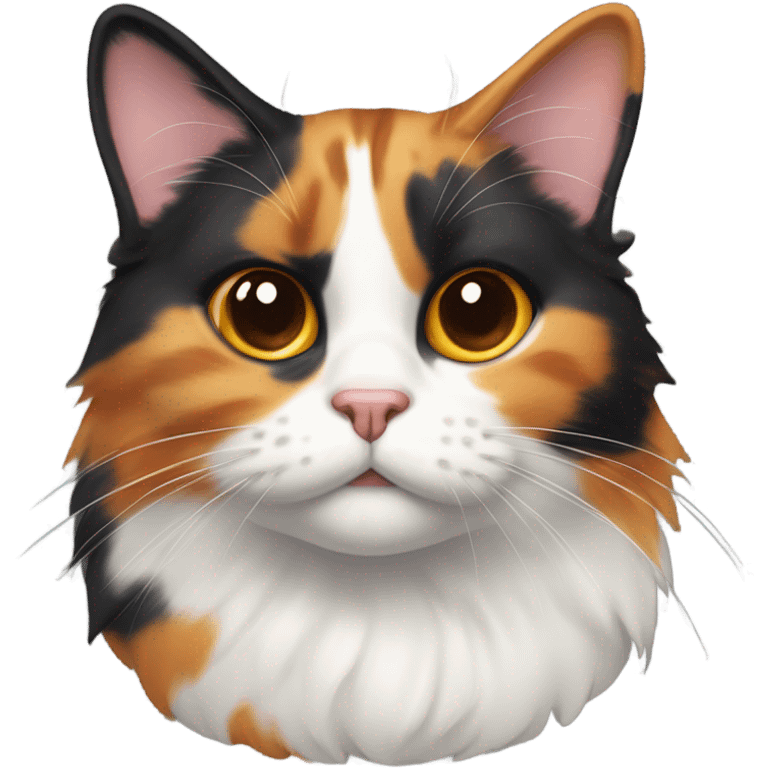 Cute and fat calico cat emoji