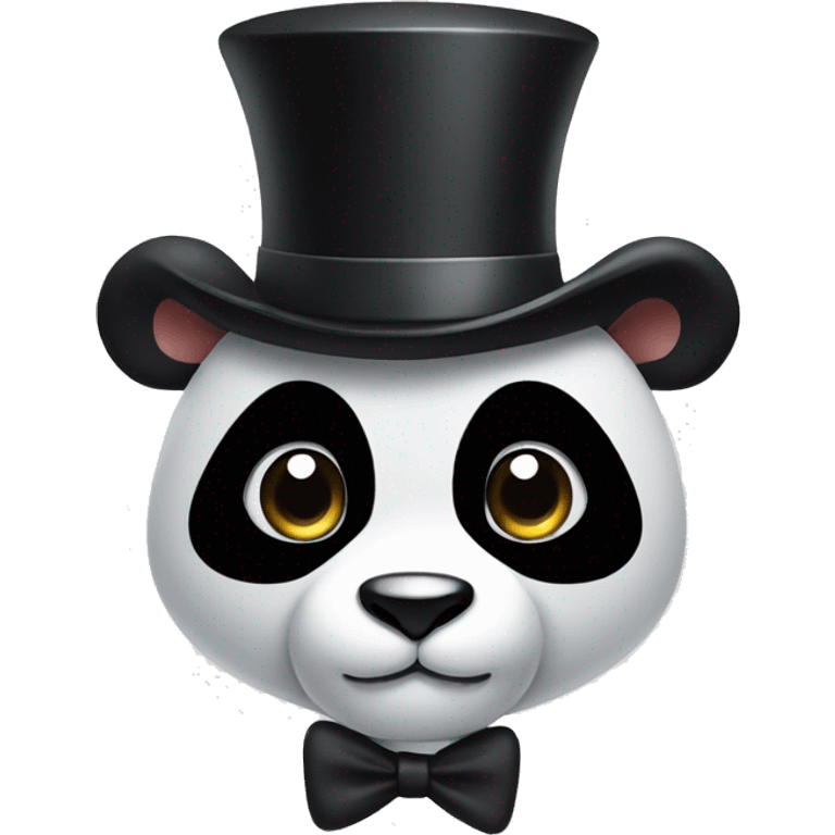 Panda with a top hat and a mustache  emoji