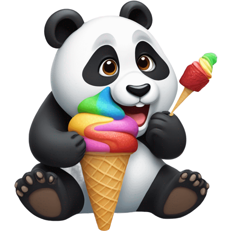 Panda eating ice cream emoji