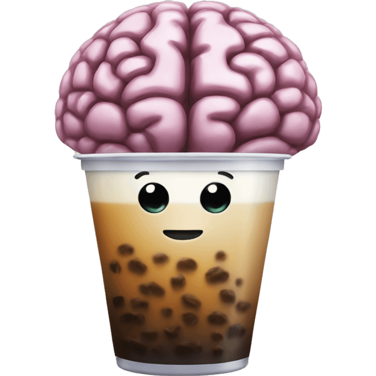 Brain with boba tea emoji