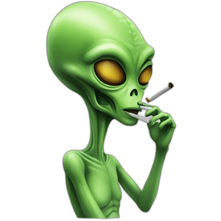 an alien smoking emoji