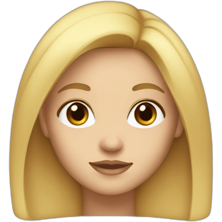 girl with medium length blonde hair, square face and brown eyes emoji