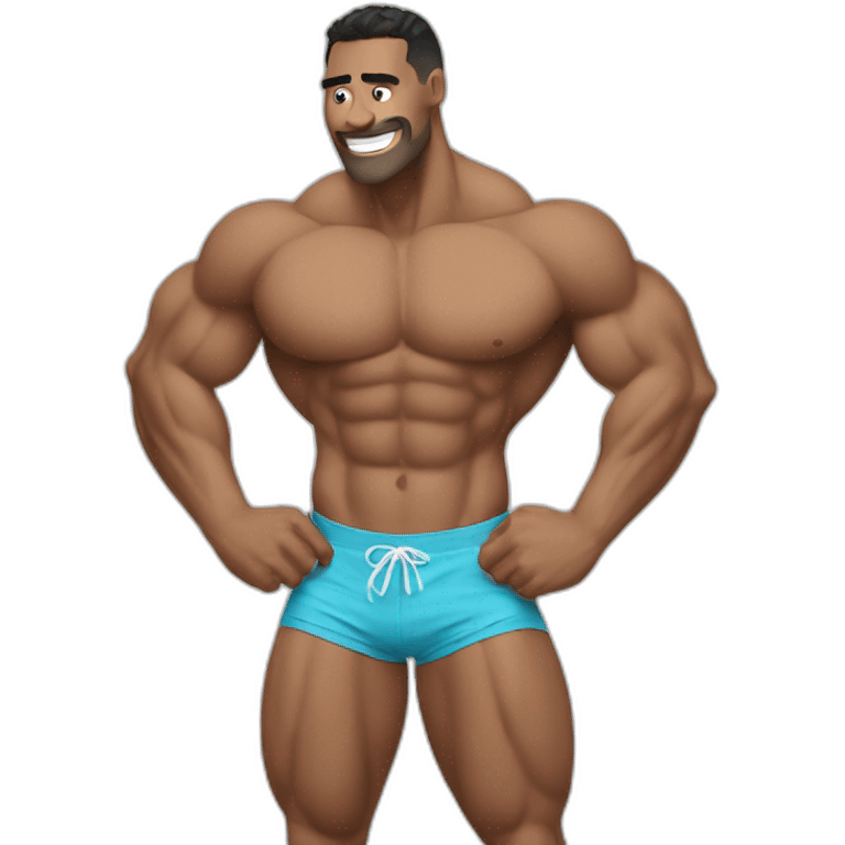 Shredded muscular man in swimsuit emoji