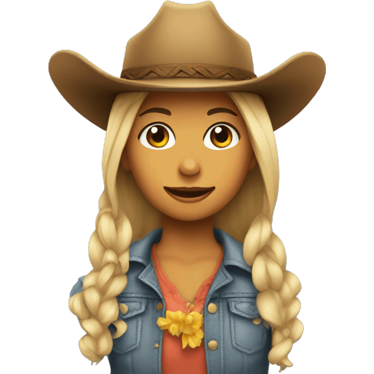 girl with cowboy hat emoji