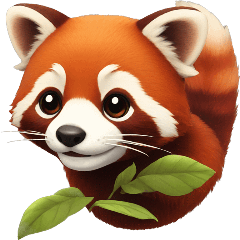 Red panda with a flower emoji