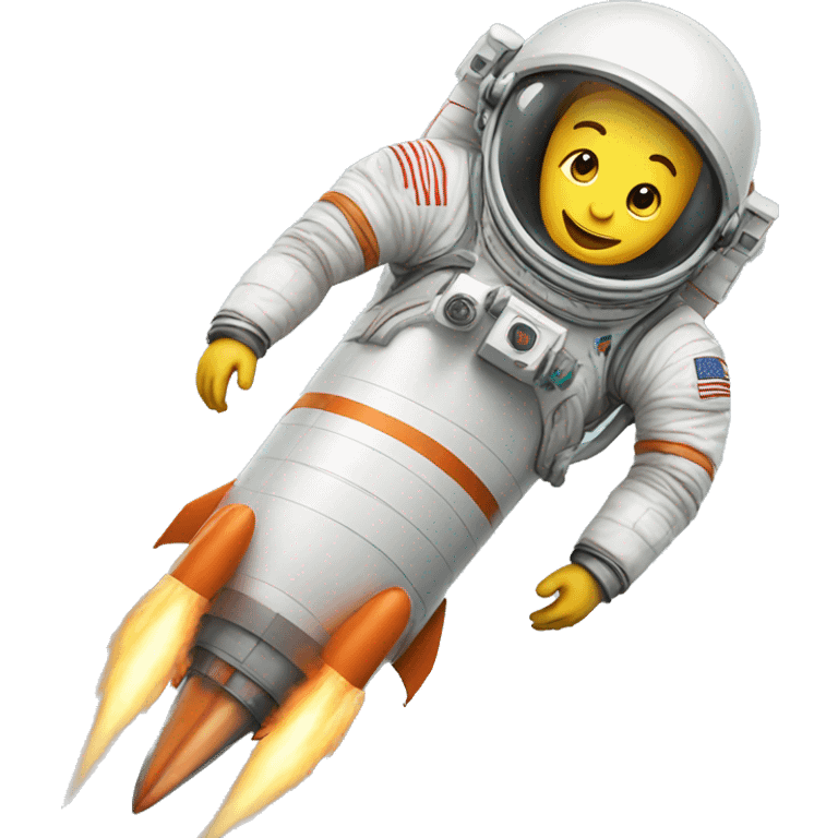 astronaut ride on rocket emoji