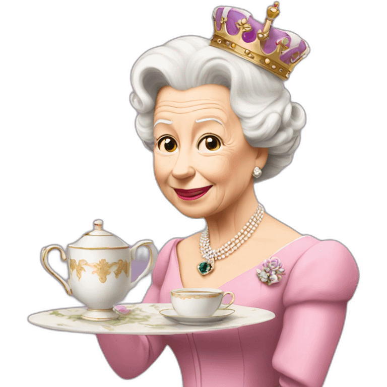 Queen elizabeth serving tea emoji