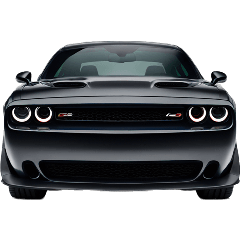 Dodge Challenger hellcat 2024 black front view emoji