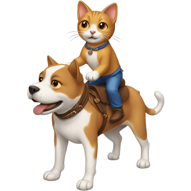 cat riding a dog emoji