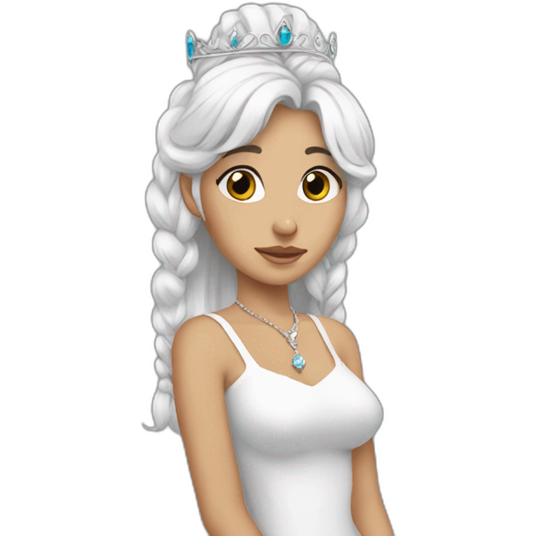 princess- proud- sad- white hair- wear necklace emoji