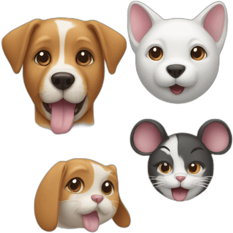 cat, dog and mouse emoji