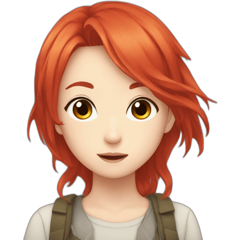 Red hair anime girl emoji