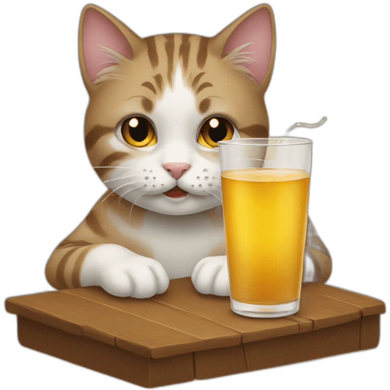 cat drinking emoji