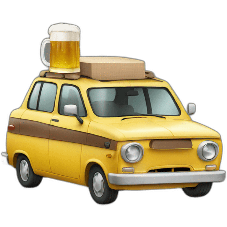 Car with a beer emoji