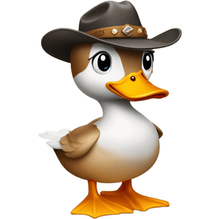 Duck  with a cowboy hat emoji