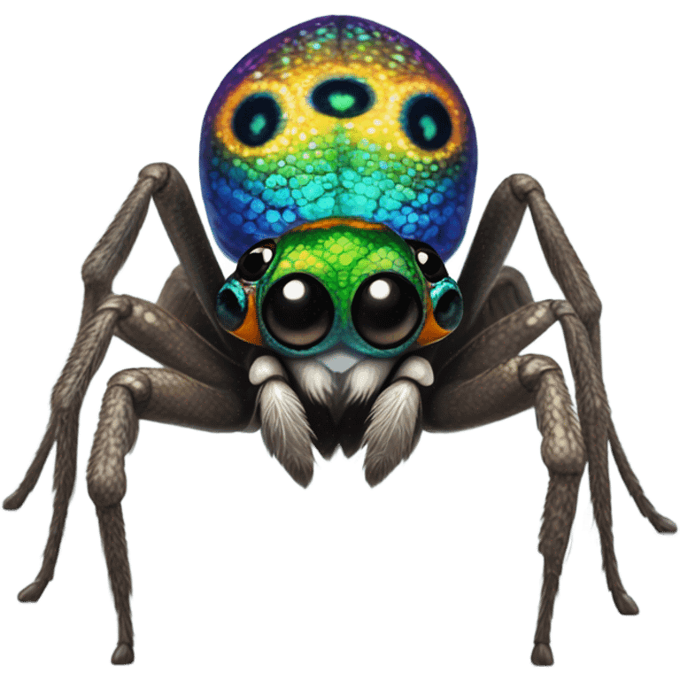 Realistic peacock spider emoji