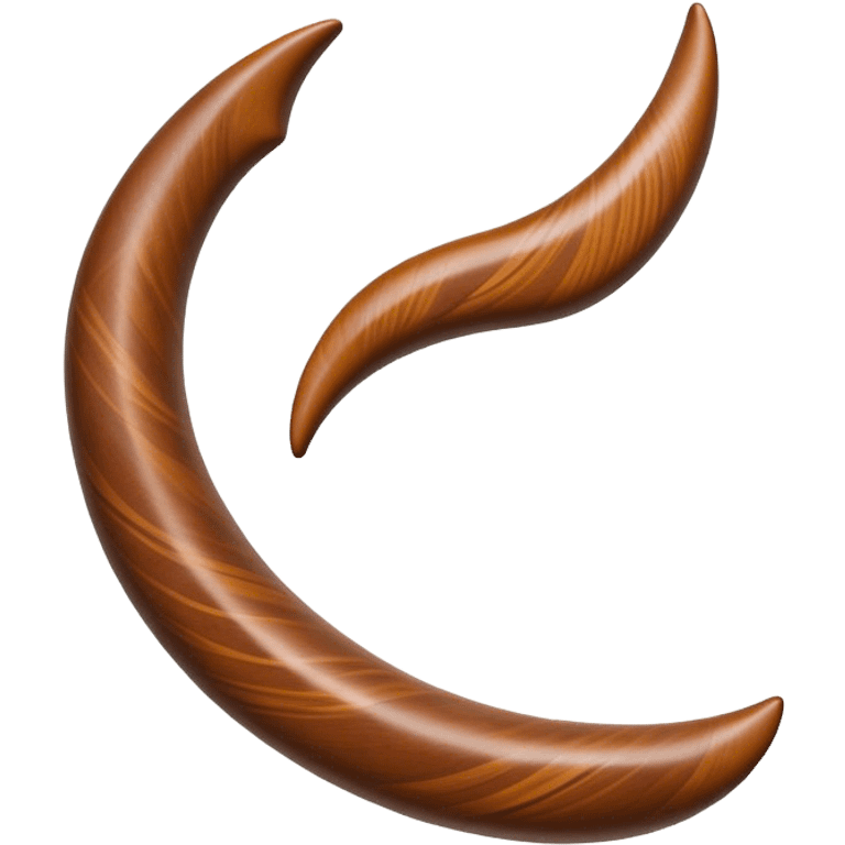 Cinematic Realistic Boomerang Emoji, depicted as a sleek, curved traditional Aboriginal tool rendered with detailed textures and a dynamic sense of motion, symbolizing cultural significance and natural craftsmanship under warm earthy lighting. emoji