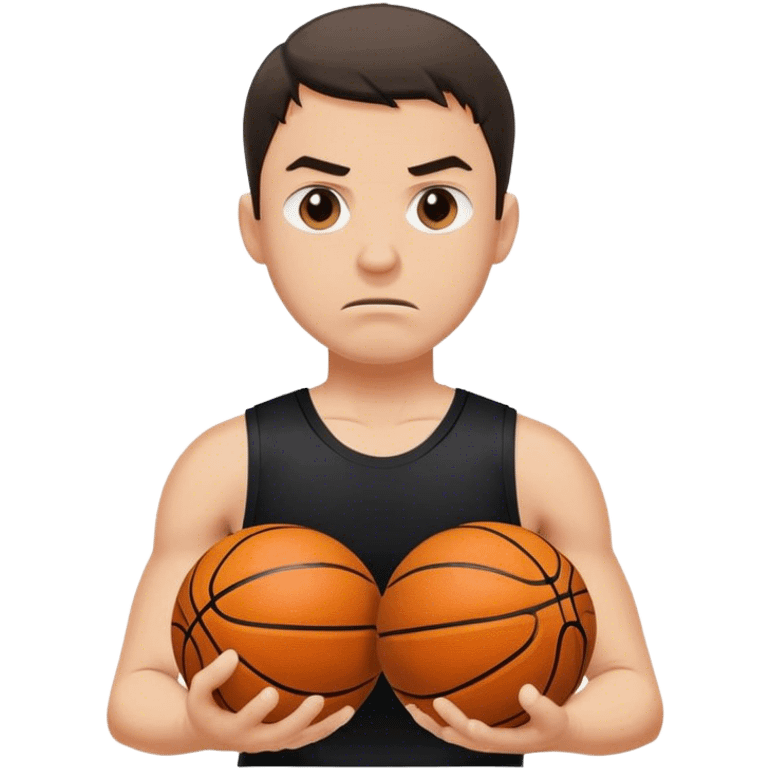 Man holding two basketballs emoji