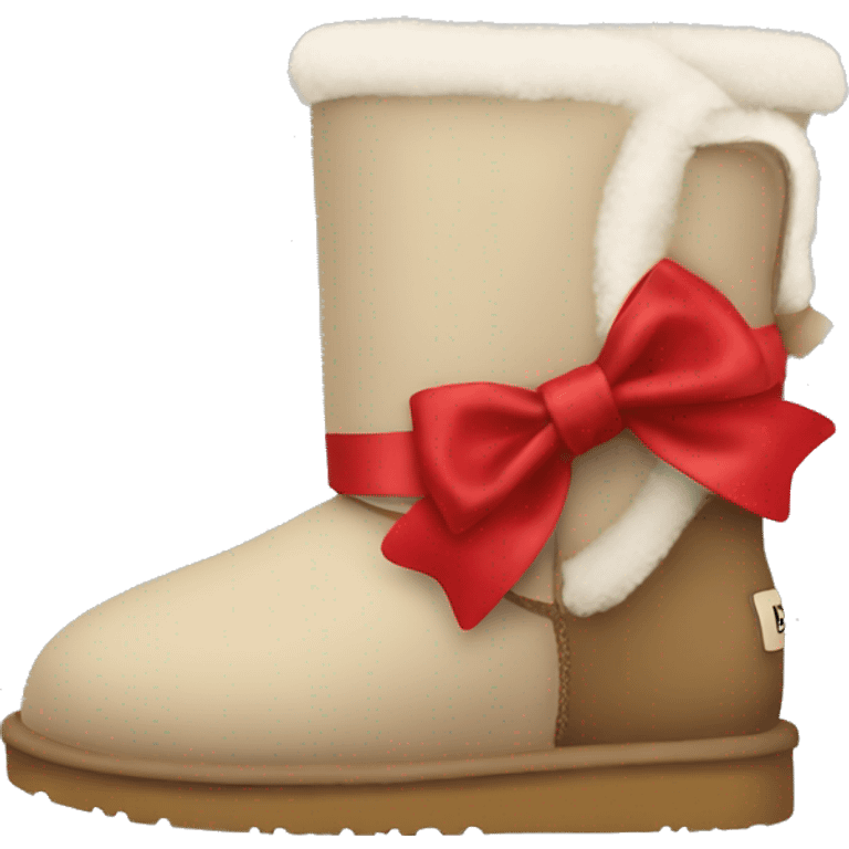 Ugg boot with red bow emoji