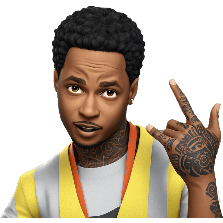 tattooed dark-skinned male portrait emoji