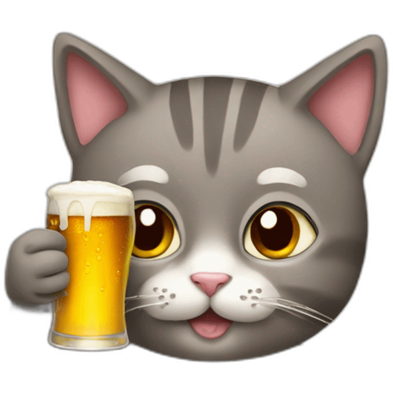 Cat drinking a beer emoji